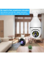 2MP Tuya Smart Life E27 Bulb Lamp Camera 1080P WiFi IP PTZ Infrared Night Vision Home Security Auto Tracking Video Surveillance Camera