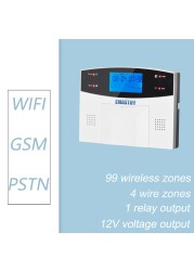 2022 G2BW LCD Keyboard WIFI GSM PSTN Home Burglar Security Wireless Wire Alarm System Motion Detector APP Control Smoke Fire