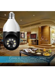 E27 200W Bulb Surveillance Camera Night Vision Full Color Automatic Human Tracking Zoom Indoor WiFi Security Screen Camera