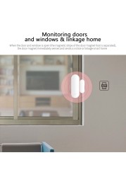 Tuya Smart WiFi/Zigbee Door Sensor Open/Closed Door Detector WiFi Home Alarm Compatible with Alexa Google Home Smart Life App