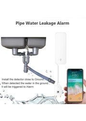 Tuya Wifi Smart Water Leakage Detector Water level  Sensor Water Leak Alert Smart Life Remote Control Home Security Alarm System