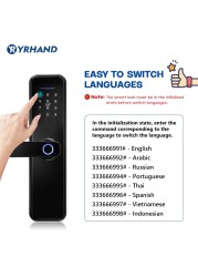 2022 Tuya Eight Language Fingerprint Lock, Security Smart Smart Lock With WiFi APP Password Unlock, Electronic Door Lock