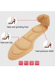 2pcs Memory Foam Insoles Breathable Anti-slip Insole for Feet Pad Insert Heel Post Back for Women High Heels Shoe Accessories