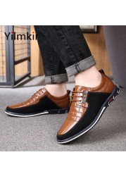 Fashion breathable men outdoor sports shoes leisure travel non-slip popular walking shoes all-match business office leather shoes