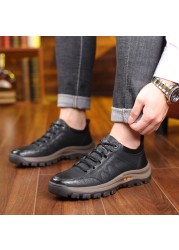 Men's shoes spring autumn and winter new hiking shoes casual sneakers leather shoes men's cotton shoes single shoes39-44