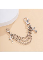 Multi Layer Shoe Chain Charm Cross Tassel Necklace Boot Jewelry for Women Unisex Trendy Anklet Chain Jewelry Party Gift