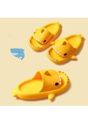 2021 summer indoor outdoor slippers lovely cartoon shark shape slides women shoes parent-child children flip flops men couples