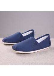 Spring Summer Men Casual Shoes Canvas Fabric Male Loafers Shallow Comfortable Breathable Light Unisex Shoes High Qualitity