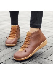 Unisex Ankle Boots Women's Solid Boots Fashion Boots High Cut Women Spring Boots Motorcycle Leather Boots Thigh High Flat Shoes