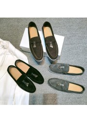 Vallu high quality 2021 summer walking autumn new arrival high-end leather metal buckle soft outsole flat comfortable loafers