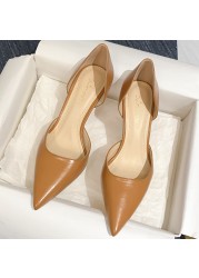 Women's Pumps Soft Leather D'Orsay Shoes Thin High Heels Party Sexy Nightclub Fashion Office Lady Pumps Size 34-40 O0014