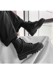 Martin boots men's high-top tooling shoes Korean British all-match trendy shoes spring and autumn mid men's shoes