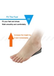 Invisible Height Increase Insoles For Shoes Heel Elevators Cushion Soft Anti-Slip EVA Memory Foam Increase Insoles For Mold Feet