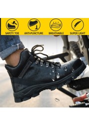 Anti-smashing safety shoes men wear high-top shoes slip waterproof oil safety work protective shoes mens winter boots for work