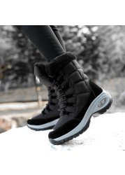 New winter women boots high quality keep warm mid-calf snow boots women lace-up comfortable ladies boots chausiras femme