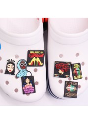 Wholesale 50PCS PVC Cartoon Shoe Charms Muslim Dope Aries Black Queen Lips Woman Melanin Poppin DIY Croc Jibz Buckle Decoration