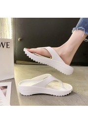 Women 2021 new summer platform flip flops casual flat slides outdoor beach sexy barefoot plus size slippers