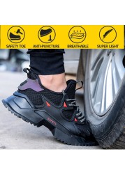 Safety shoes men's breathable anti-smashing anti-puncture safety shoes work shoes new all seasons indestructible shoes