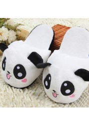 SIMLOVEYO Winter Indoor Panda Slippers Flat Furry Home Cartoon Women Slippers Unisex Couple Animal Warm Non-slip Shoes T389b