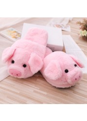 Women lovely flip flop cute pig girls hape home floor soft stripe slippers women's shoes winter spring warm shoes chaussure femme