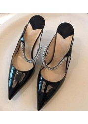 Pointed Stiletto High Heels Rhinestone Women's Sandals Banquet Wedding Dress Handmade Wedding Shoes Custom Oversized Single Shoe