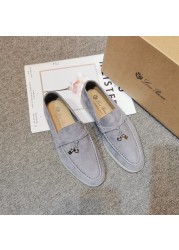 LP Loafers Spring High Quality Autumn 2021 Flat Leather Women Casual Shoes Soft Soled size34-42