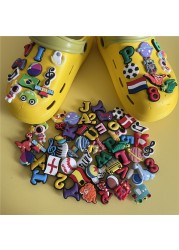 50-200pcs Boys Shoe Charms for Crocs Classic Cartoon Dinosaur Football Car Shoe Accessories Decorations Crocodile Charms Kids Gifts