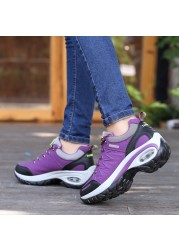 MEGLOVER Women's Sneakers Air Cushion Sneaker For Runners Walking Breathable Sports Lace Up Hight Platform Casual Shoes