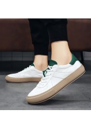 Non-leather casual shoes white sneakers for men canvas shoes men flats waterproof skateboarding shoes vulcanized shoes platform