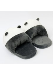 Cartoon Polar Bear Panda Slippers Winter Warm Animal Soft Plush Dolls Indoor Bedroom Shoes Men Women Home Use