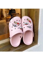 Cave Shoes Women Summer Hollow Outside Wear Slippers Cute Thick Bottom Non-slip Toe Sandals Casual Breathable Buckle Beach Shoes