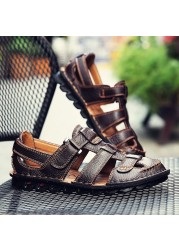 2022 New Classic Men Sandals Summer Genuine Leather Sandals Men Lightweight Casual Sandals Fashion Men's Sandals Plus Size