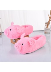 Cute Pink Toot Pink Pig Plush Slippers Home Indoor Piggy Soft Girl Heart Pig Warm Pig Cotton Slippers For Ladies