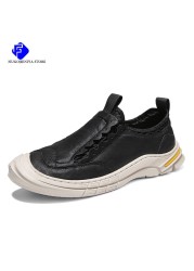 Brand Mens Shoes Genuine Leather Casual Shoes Outdoor Men Breathable Sneakers Original Suede Men Moccasins Loafers Sneakers