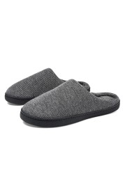 Men Slippers Indoor Floor Flat Shoes Winter Warm Cotton Plush Slippers Couples Fashion Casual Home Slippers Bedroom Slippers