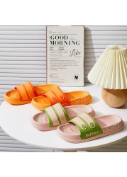 Women Home Platform Slippers Female Fashion Beach Slides Summer Candy Colored Button Strap Non-slip Sandals Chaussure Femme