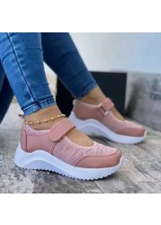 Women Sneakers Platform Sandals Solid Mesh Cut Out Casual Women's Shoes 2021 New Fashion Plus Size Thick Bottom Ladies Shoes