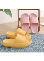 Rimocy Thick Sole Home Women Slippers Soft Summer Slides Non-slip Woman Flat Heel Comfortable Sandals Flip Flops Female