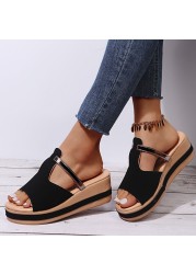 Women Sandals 2022 Women Heels Sandals Slip On Wedges Shoes For Women Slippers Summer Sandalias Mujer Platform Sandals Shoes