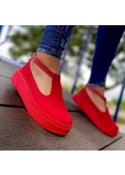 2022 ladies flat shoes summer mid heel platform sandals vulcanized shoes spring and autumn lightweight comfortable casual shoes