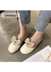 New Nylon Women's Super Cute Flats Flat Heels Non-slip Bow-knot Shoes for Woman School Girls Soft Summer Wild Loafer 2022