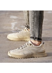 Men's Casual Leather Shoes Comfortable and Fashionable Sneakers Spring 2021