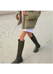 2021 New Winter Women Knee High Boots Punk Boots Woman High Heel Boots Sexy Thigh High Boots Flat Over the Knee Fashion Boots