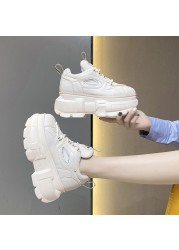 Rimocy Spring Black Chunky Sneakers Women Fashion Thick Bottom Vulcanized Shoes Woman Mesh Breathable Platform Sneakers Female