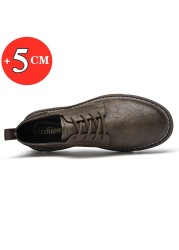 Flat /5 Cm Men's Casual Shoes Genuine Leather Lift Men Men Shoes Elevator Shoes Height Increase Shoes for Men Business Fashion