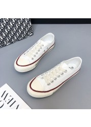 2022 new flat shoes sole canvas lace up sports casual shoes female students light fashion women's shoes small white shoes