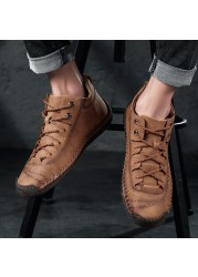 2021 New Men's Mid Top Fashion Comfortable Shoes Spring Autumn Lace-up Casual Male Shoes Handmade Classic Sale Classic Flats