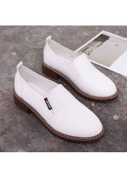 New Women Shoes Autumn Girls Oxford Shoes Waterproof Female PU Leather Shoes Causal Lesies