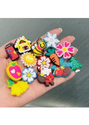 50pcs Cartoon Various Kinds Shoe Accessories Garden Shoes Decoration for Wristbands Croc Jibz Buckle Kids X-mas Gift