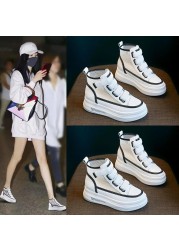 Increasing white shoes new summer women's breathable thick-soled mesh all-match casual sports high-heeled sports shoes